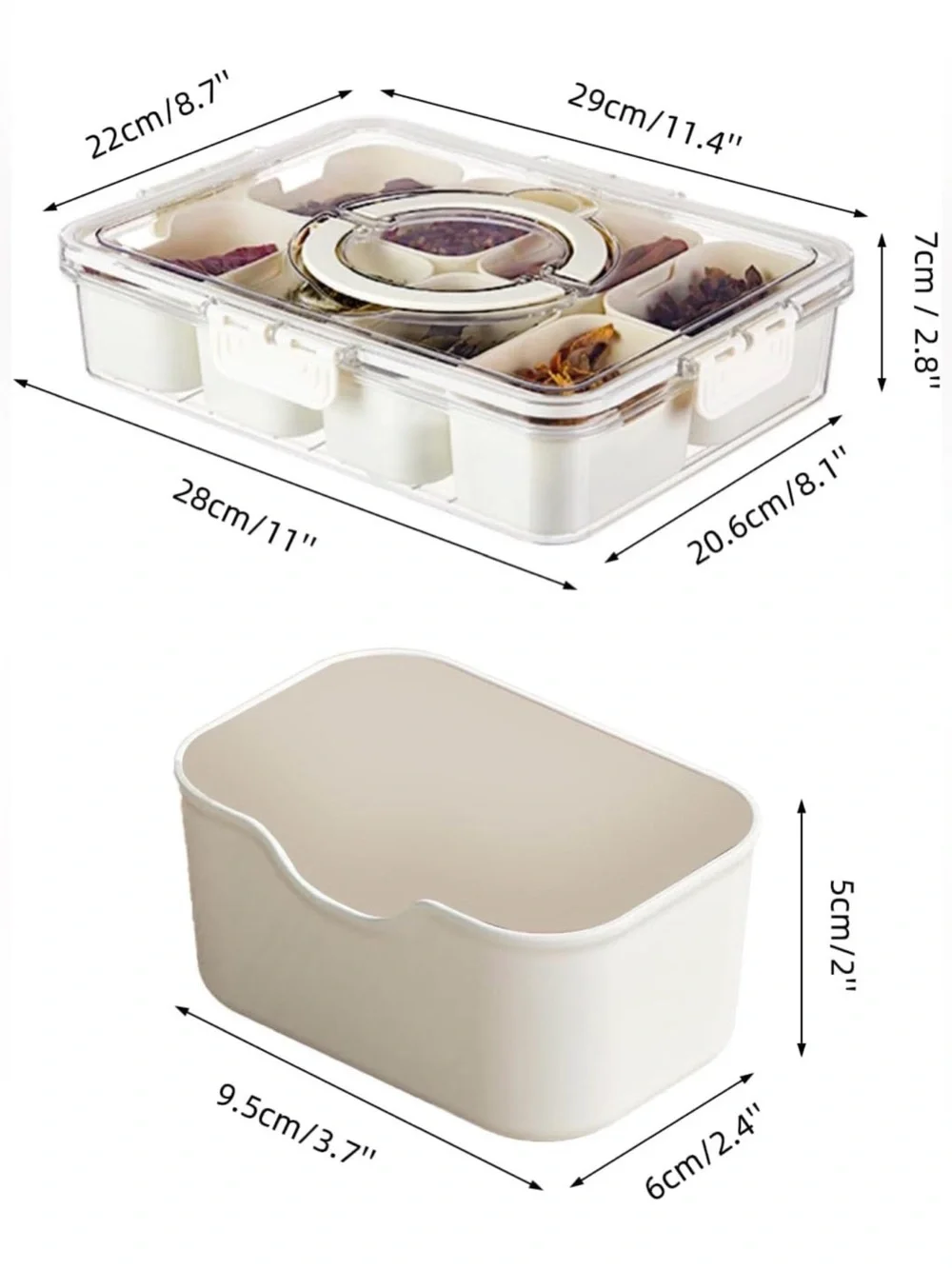 Pure Future Air-Tight Snackle Box Container -Divided Serving Tray